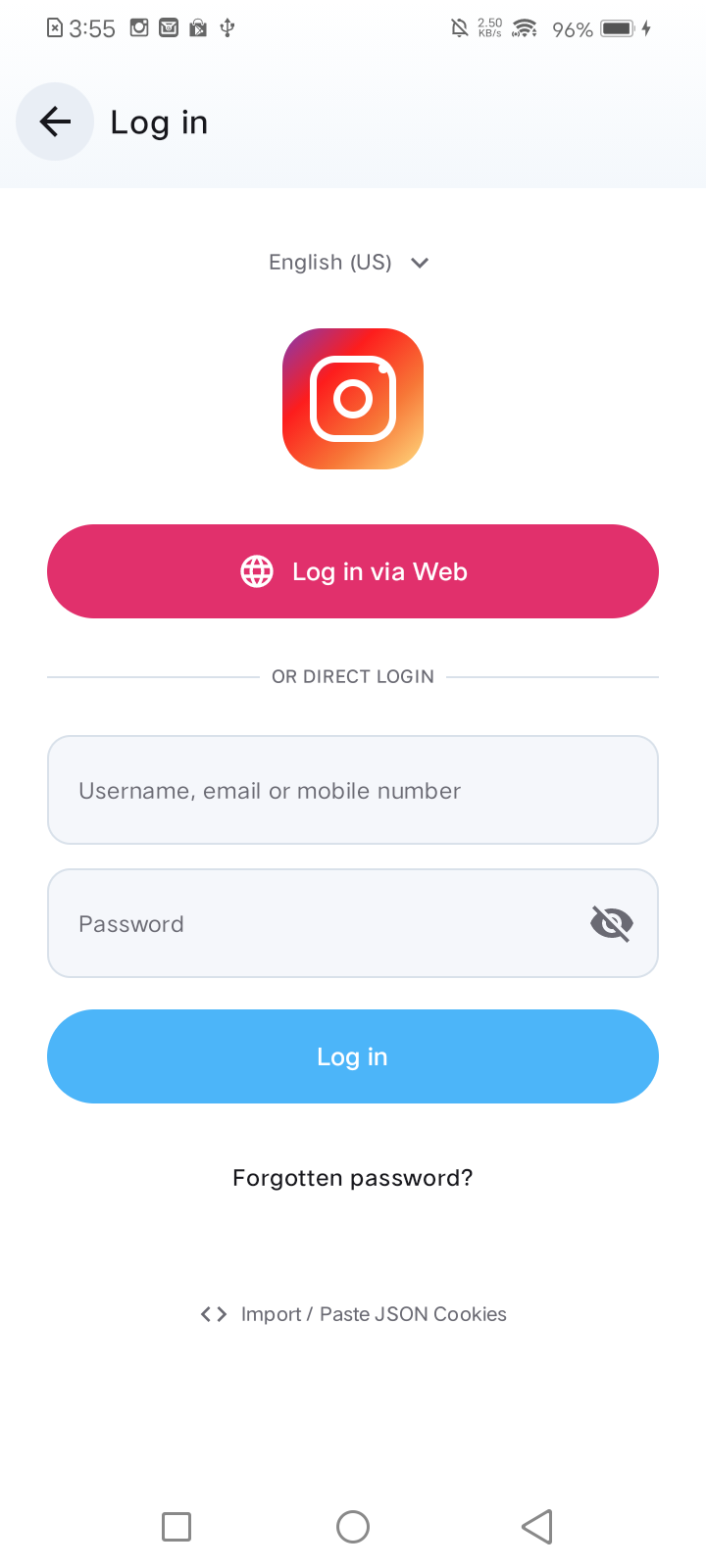 TopEngage Add Account login screen