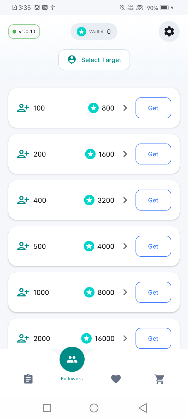 TopEngage Followers screen